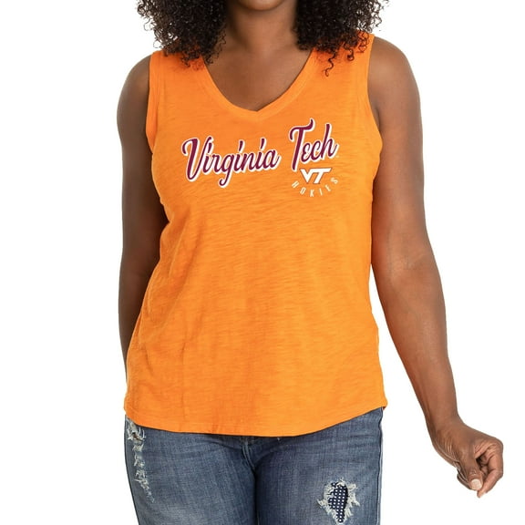 Women's Orange Virginia Tech Hokies Sloan Slub V-Neck Tank Top