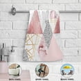thumbnail image 4 of Pink Marble Triangles Hand Towels 2 PCS, Modern Polygon Abstract Kitchen Towel Ultra Soft and Highly Absorbent,Decorative Fingertip Face Towel for Bathroom Hotel, 28.3"x 14.4", 4 of 4