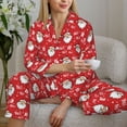 thumbnail image 6 of Daiia Merry Christmas Santa Claus A for Women's Long-Sleeved Pajama Set – Soft & Comfortable Sleepwear Button-Up Pajamas Cozy Lounge Wear-XX-Large, 6 of 7