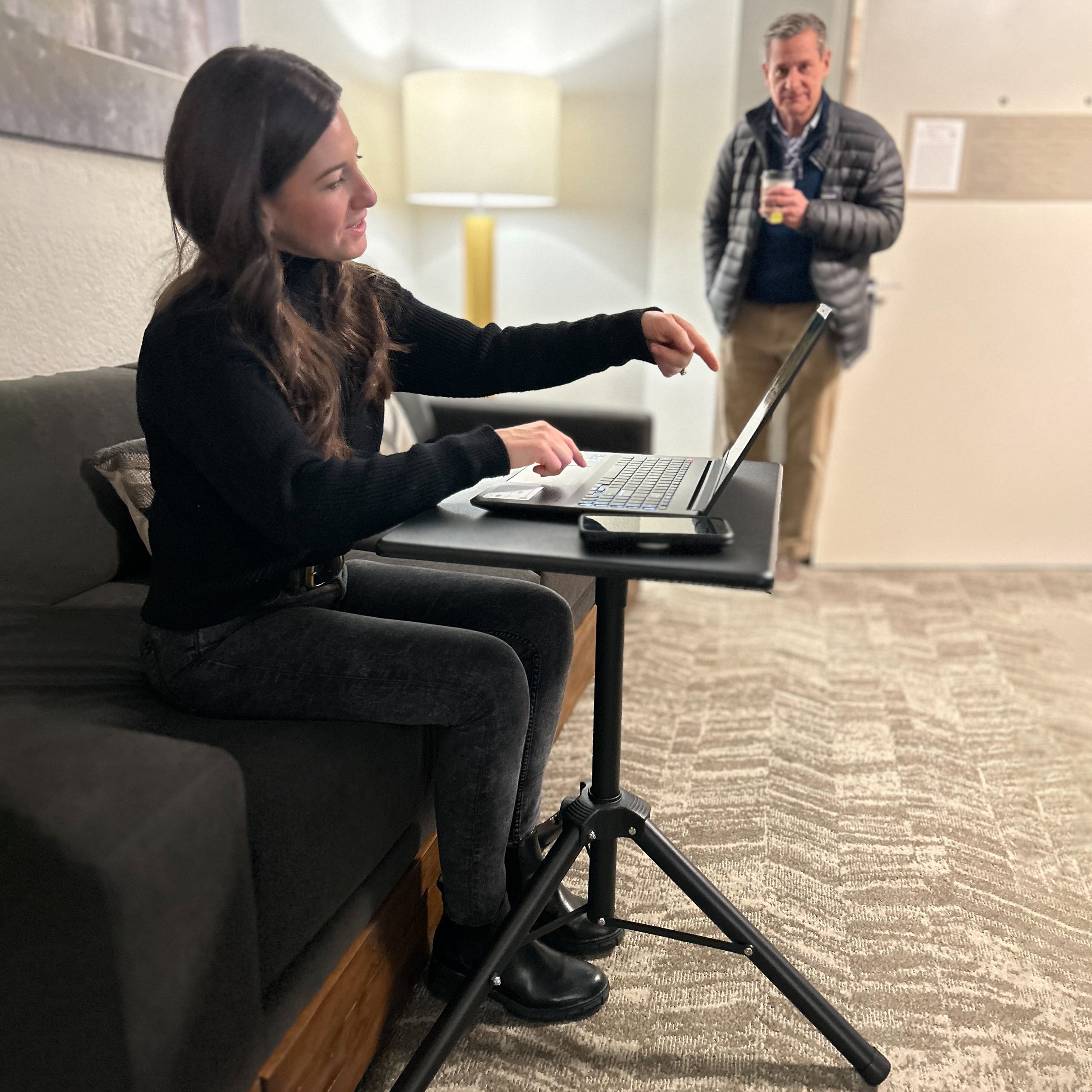 Victor Portable Adjustable Tripod Desk – Mobile Standing Desk, Height Adjustment (30.5" to 45") for Laptops, Projectors, and More – Compact, Lightweight & Stable for Home, Office, or Classroom
