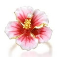 thumbnail image 2 of Santuzza 925 Sterling Silver Peony Ring Cubic Zirconia Enamel Pink Flower Ring for Women, 2 of 4