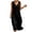 Black, variant on Linfrsh Women Cotton Linen Blended Dress With A V Neck Backless Casual And Elegant.Loose Fitting Breathable Bohemian Dress(Green,3XL)