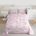 thumbnail image 2 of Feelyou Kawaii Angel Unicorn Queen Comforter Set, Cute Cartoon Animal Bedding Sets, Love Heart Rainbow Reversible Bedding Comforter Set, Lightweight Room Decor, 3-Piece, 2 of 8