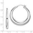 thumbnail image 2 of 925 Sterling Silver Tapered Round Hoop Earrings, 2 of 6
