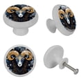 thumbnail image 4 of Aries Constellation Fluorescent Drawer Pulls - Round 4-Pack Glow-in-the-Dark Knobs for Cabinets, Wardrobes, and Dressers - Kitchen Hardware and Dresser Handles, 4 of 6