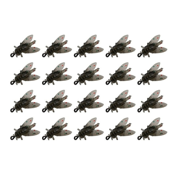 GLFILL 20Pcs Fly Fishing Flies Kit Rubber Fly Fishing Lures Lifelike Soft Plastic Lures Barbed Hooks For Bass Trout Salmon Attractant with hook Small
