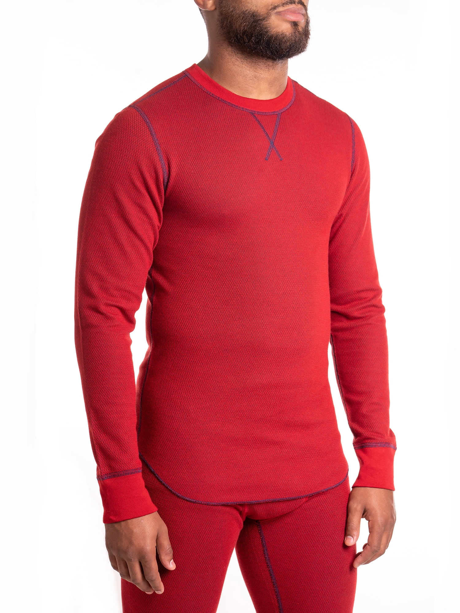 Hanes men's thermal raschel reversible crew top Clearance