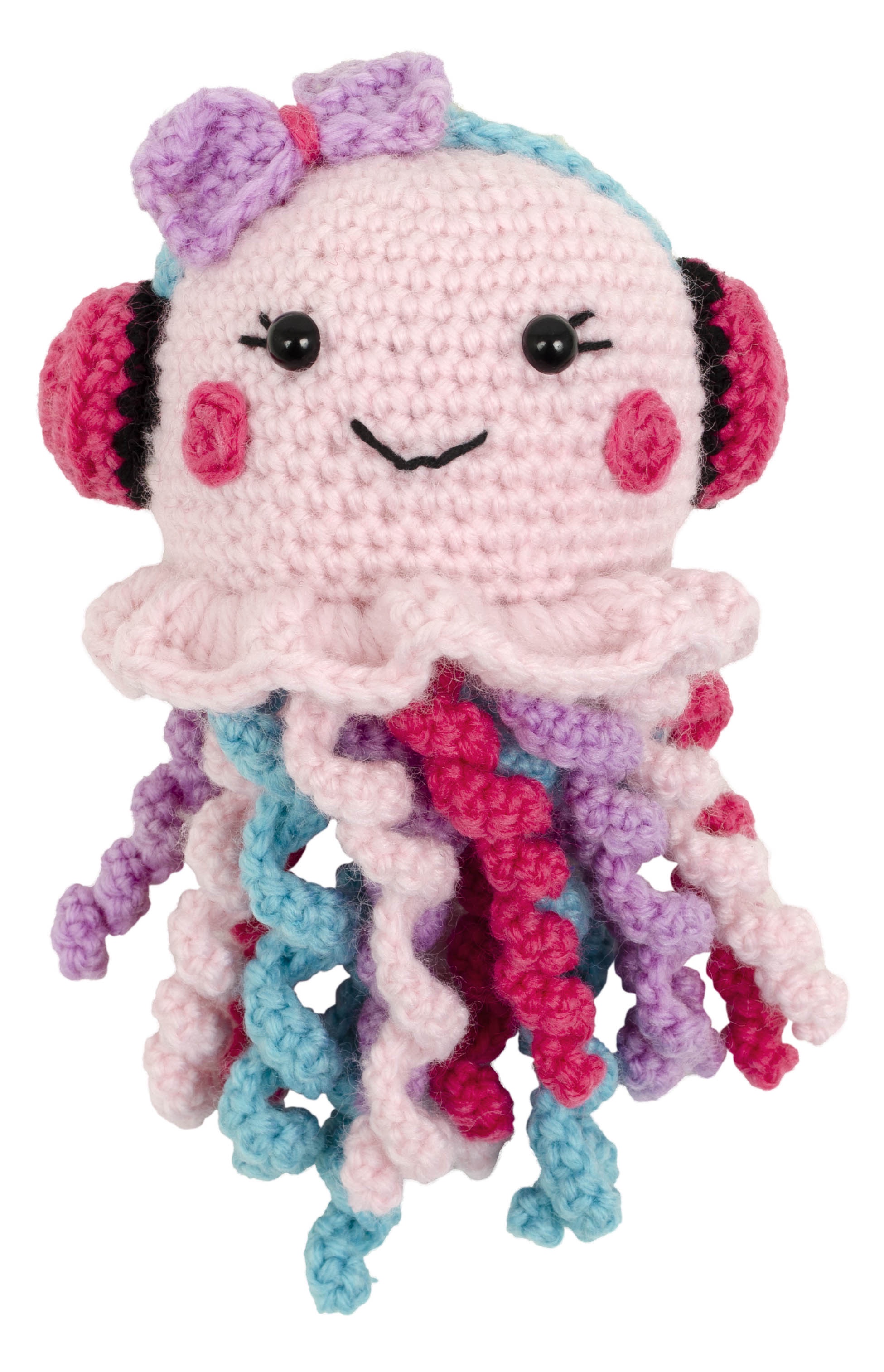 Needle Creations Intermediate Sealife Crochet Kits, 2 Mermaid and Jellyfish, Craft Crochet Kit with Instructions, 3 pack