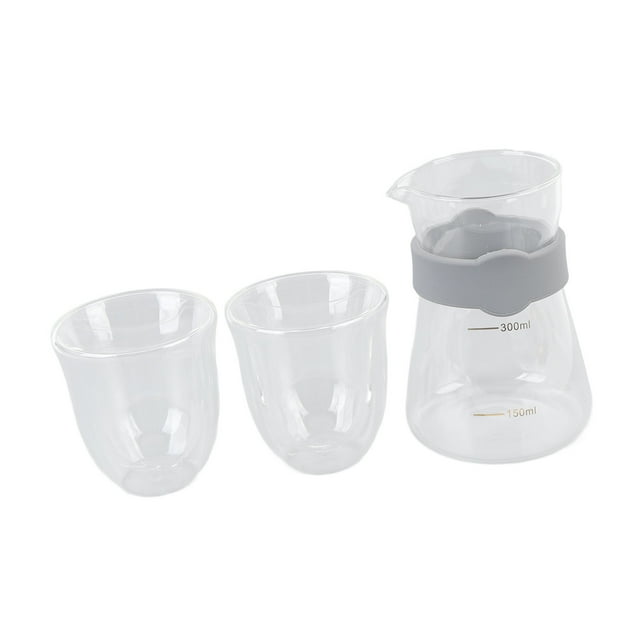 Glass Coffee Pot, Heatproof Portable Easy To Pour Glass Coffeemaker Set Transparent Comfortable Grip for Home