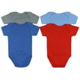 thumbnail image 2 of ToBeInStyle Babys' 4 Pack Ultra-Soft Cotton Short Sleeve Bodysuit Romper - Cool - 3 Years Old, 2 of 7