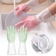 thumbnail image 2 of Gradiente de color de la cocina Guantes de trabajo doméstico de limpieza de ropa de lavandería duradera Guantes de látex de PVC, 2 of 2