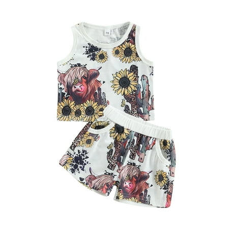 

Lieserram Baby Boys Summer Outfits Set 2 6 12 18 24 Months Tank Top with Elastic Waist Shorts Summer Clothes