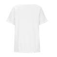 thumbnail image 5 of Wycnly Womens Tops Dressy Casual Summer Round Neck Heart Print Tees Heart Print Shirts Fashion Loose Soft Cotton Linen Pullover Blouses with Tassel White l Under $5, 5 of 5