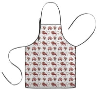 Red Christmas Car and Flower Pattern Kids Aprons for Girls and Boys,Adjustable Neck Strap Toddler Aprons for Kids Cooking Baking