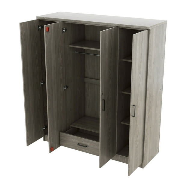 家具 marie MDF Wardrobe Closet with 3 Top Cabinet and Storage