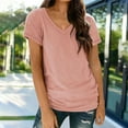 thumbnail image 2 of T Shirts For Women Womens Tops Spring And Autumn Short Sleeved V Neck T Shirt Top, 2 of 7