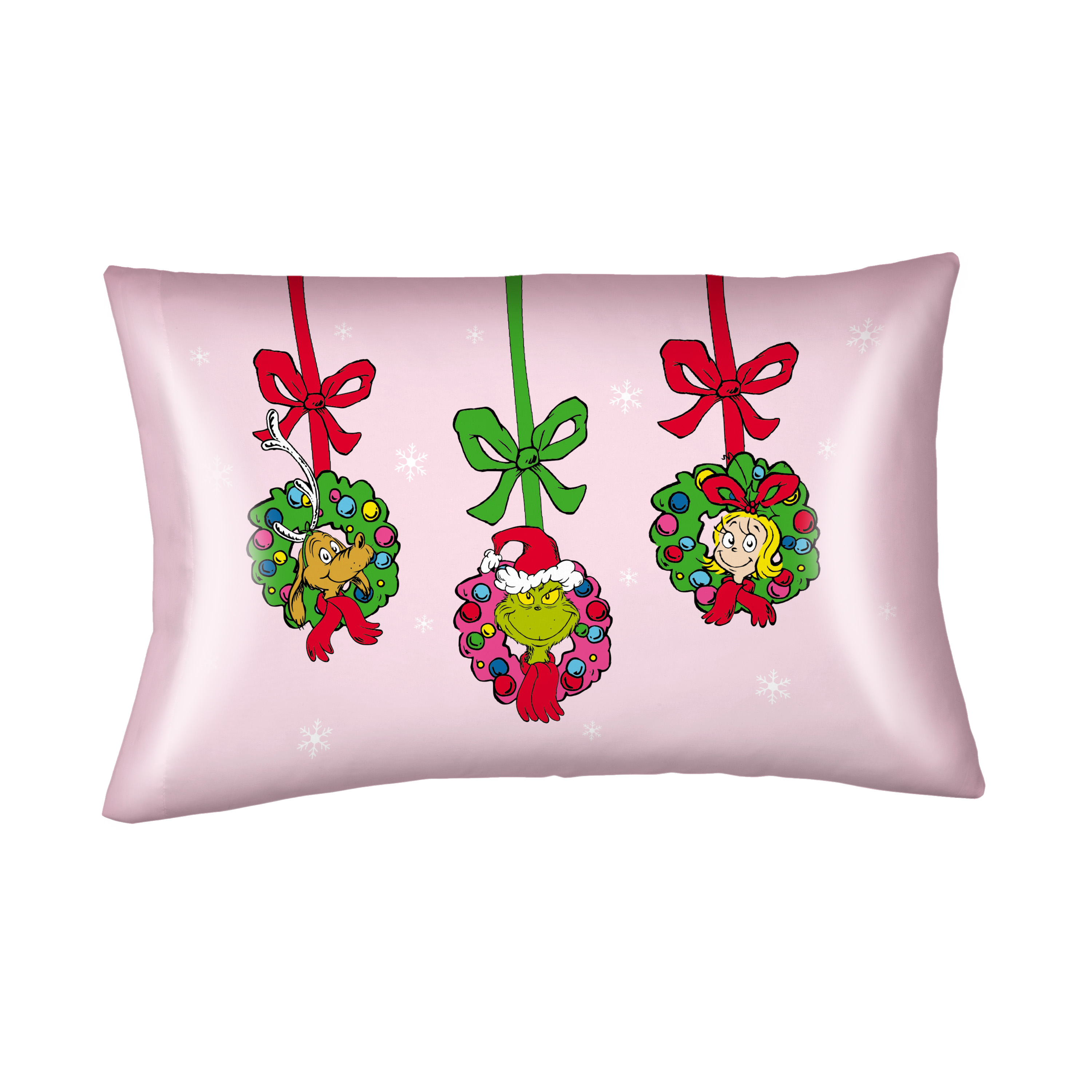 Grinch Pink Reversible Silky Satin Pillowcase, Standard Size, 1-Pack