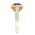 thumbnail image 3 of Rosec Jewels Vintage Inspired Ring for Women - Created Blue Sapphire Ring with Diamond Halo, 18K Yellow Gold, US 7.00, 3 of 8