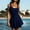 01 Navy, variant on Hicidod Women's One Piece Swimsuit Tummy Control High Waist Swim Dress Fashion Solid Modest Full Coverage Skirt Bathing Suits
