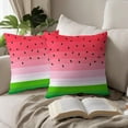 thumbnail image 5 of Summer Pillow Covers 16x16 Inch Set of 2 Watermelon Decorative Throw Pillows Green Red Stripes Pillow Cases Farmhouse Home Decor for Cushion Couch Sofa Outdoor, 5 of 6