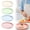 Pink,Blue,Beige,Green, variant on QIJGEBGG 1 Pack Round Plastic Serving Tray Platter, 10 Inch Lightweight Food Tray, Tea Tray for Party, Reusable Restaurant Fast Food Holder for Cup Cake Snack Fruits(Blue)