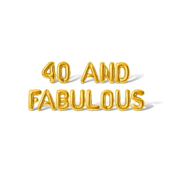Letter and Number Balloons - 40 AND FABULOUS 16" Inch Alphabet Letters Foil Mylar Balloon Birthday Party Banner (Gold)