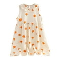 thumbnail image 1 of WEIYLL Robes pour Filles Extensibles Enfants Respirantes Col Peter Pan Robe Orange Vêtements 11-13 Ans, 1 of 4