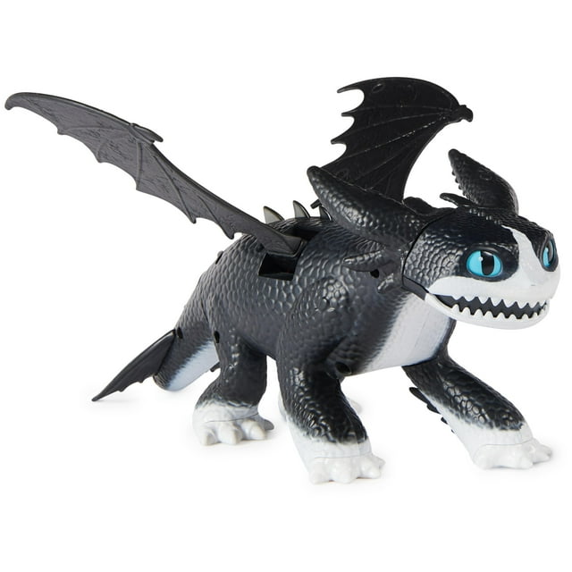 Dreamworks Dragons Fire and Flight Figura de trueno de 12 pulgadas con luces y sonidos, Los nueve reinos, juguetes para niños a partir de 4 años