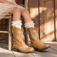 thumbnail image 5 of DREAM PAIRS Girls' Cowboy Boots, Mid Calf Western Cowgirl Boots with Floral Embroidery for Toddler, Little & Big Kids, 5 of 6