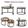 thumbnail image 5 of Dextrus Round Wood Coffee Table, Rustic Brown (Set of 2), 5 of 7