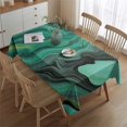 thumbnail image 2 of Green Marble Color Flow Pattern Rectangle Tablecloth 60"x84",Waterproof Polyester Rectangle Table Cloth, Wipeable Spillproof Polyester Tablecloth for Dining, Camping, Indoor and Outdoor, 2 of 5