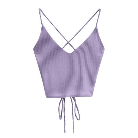 DQRPSEETB Plus Size Tank Tops for Women New Women Crop Tops Cute Summer Halter Solid Camis Fashion Casual Female Sleeveless Corset Top Tank Tops Blouses for Women