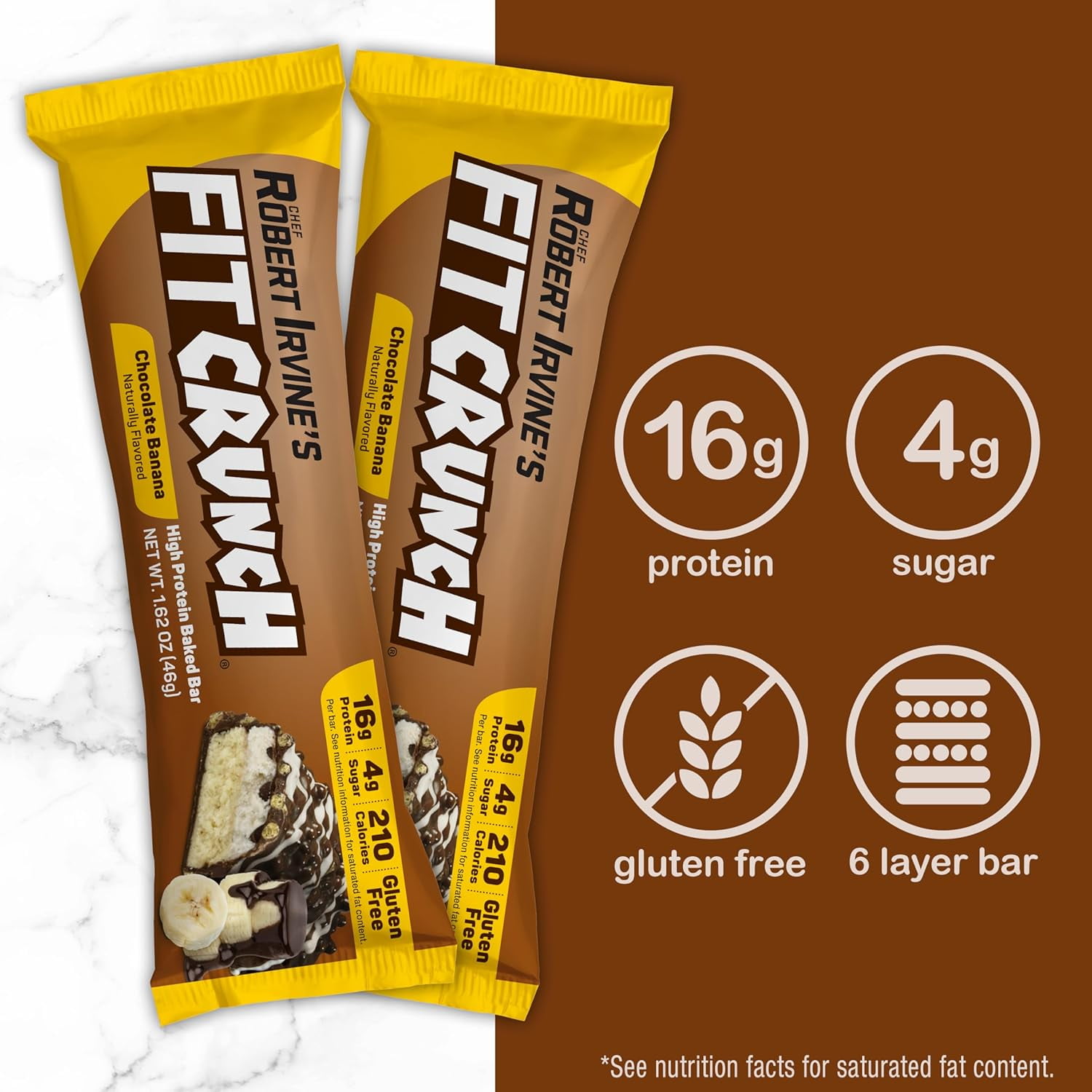 Fit Crunch Snack Size Protein Bar, Chocolate Banana, 16g Protein, 9 ct.