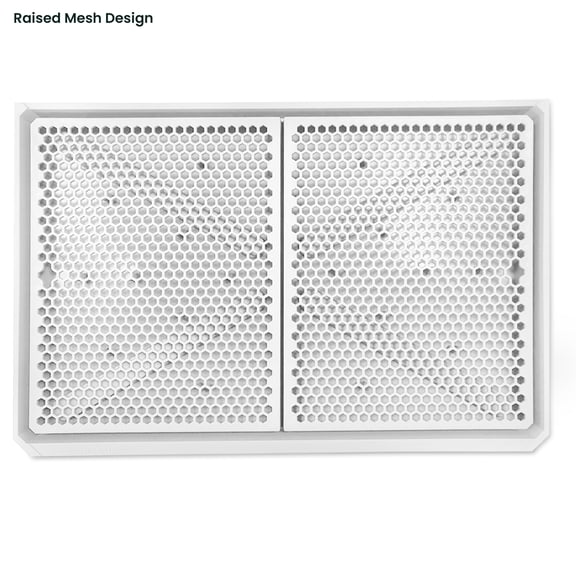 Dog Pee Pad Holder with Raised Mesh Grate – Expandable Indoor Puppy Potty Tray, Heavy Duty Plastic, Keeps Paws Dry, Fits Standard 24x15 Pads – Alpha Dog Series