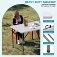 thumbnail image 3 of Uforic 6FT Foldable Table, White HDPP Rectangular Portable Table with Carry Handle for Indoor Outdoor Picnic Party Camping, 3 of 10