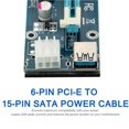 thumbnail image 2 of Ver008S Pci-E A Pcie 1X A 16X Tarjeta Elevadora Fuente De Alimentación Tarjeta Extensora De 6 Pines Con Cable Usb 3.0 Para Tarjeta Gráfica De Video Methold EL010893-00, 2 of 6