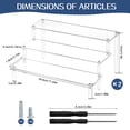 thumbnail image 3 of 3 Tier Acrylic Risers Shelf Case for Action Figure Collectibles, 34.95" x 8.25" x 6", 3 of 6