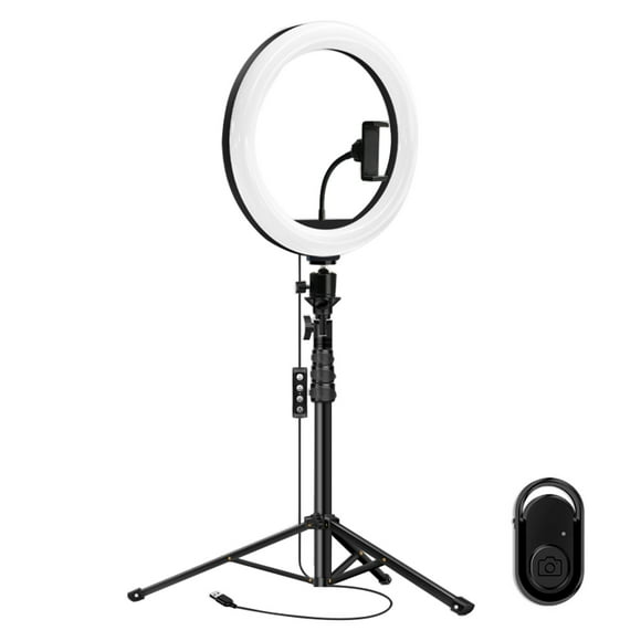 Phone Holder With Tripod Stand Home Office Live Stream Ring Light Video Selfie