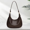 thumbnail image 3 of Shoulder Bag For Women Zipper Crescent Bag Pu Leather Hobo Bag For Work Decor Bag (Coffee), 3 of 10