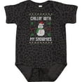 thumbnail image 3 of Inktastic Chillin' with My Snowmies Sweater Style Snowman Boys or Girls Baby Bodysuit, 3 of 5