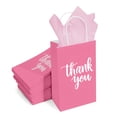thumbnail image 4 of Bolsas de regalo DjinnGlory Thank You de papel rosa, paquete de 50 con asas, 4 of 9