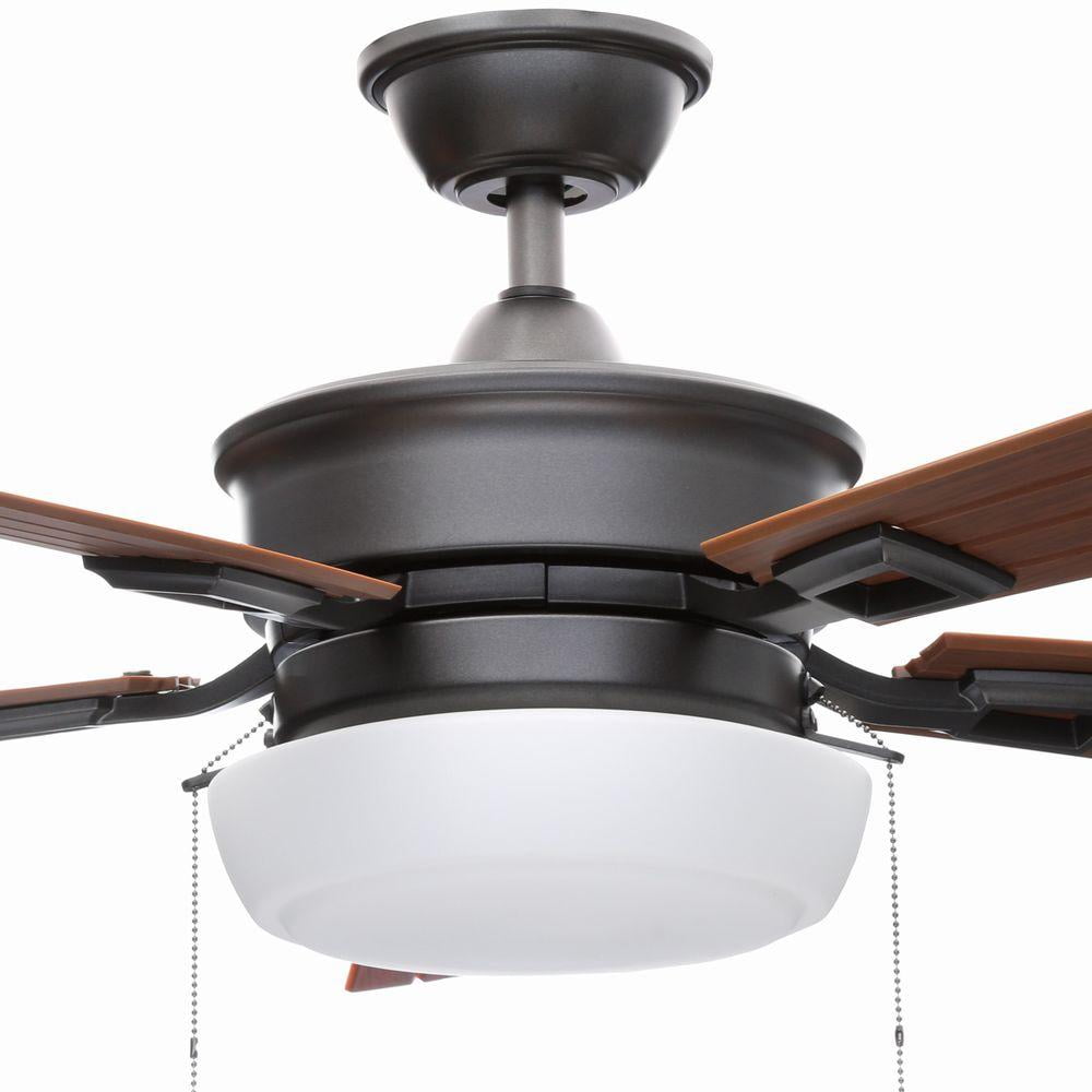LED Indoor/Outdoor Natural Iron Ceiling Fan Home Decorators Lake George 54 in 