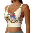 thumbnail image 2 of Gukieu Autumn Gnomes1 Print Women's Sports Vest, Low-neck U-shaped Removable Pad Sports Bra for Yoga, Exercise, Dance-XX-Large, 2 of 8