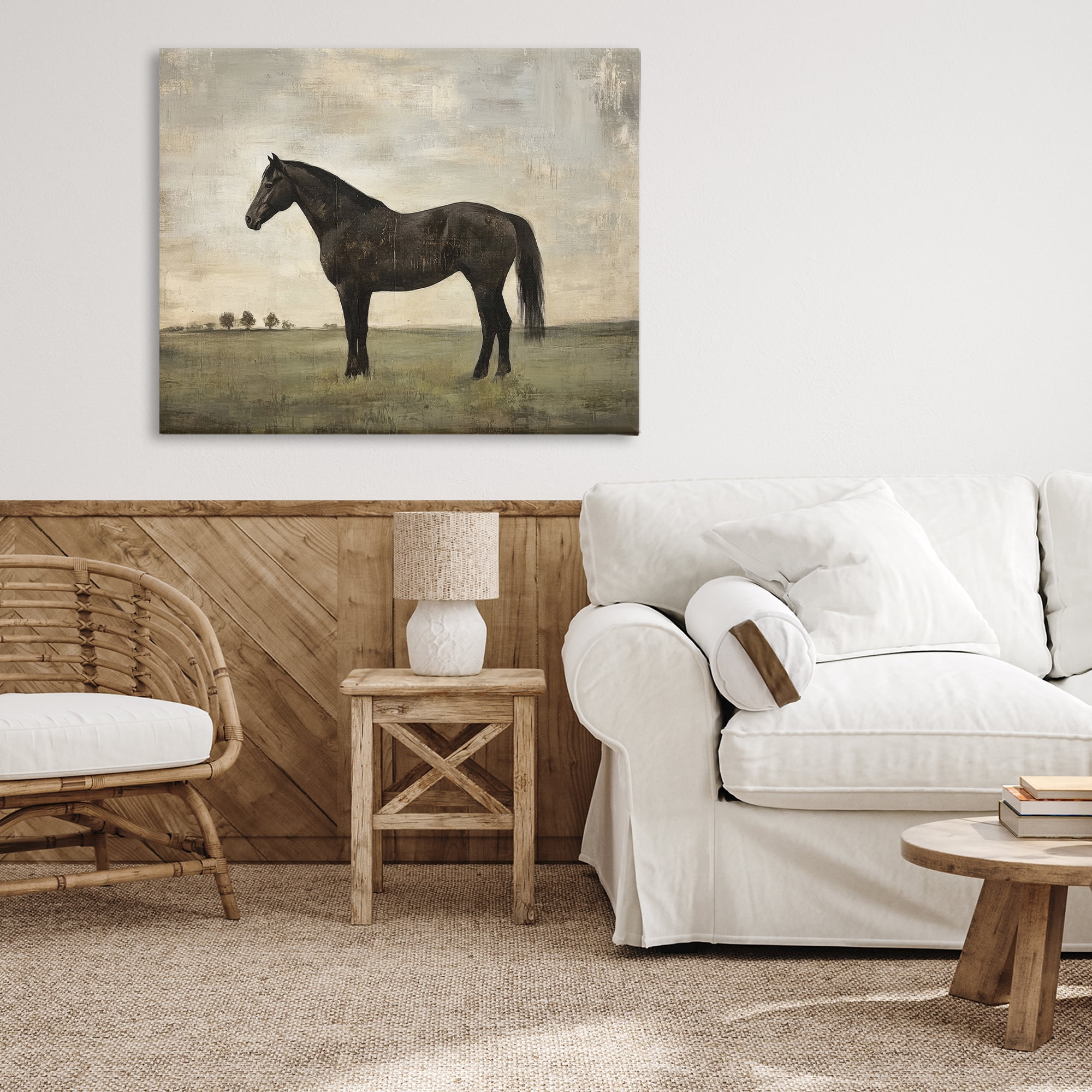 Stupell Industries Distressed Horse Portrait Canvas Wall Art, design by Petal Prints Design