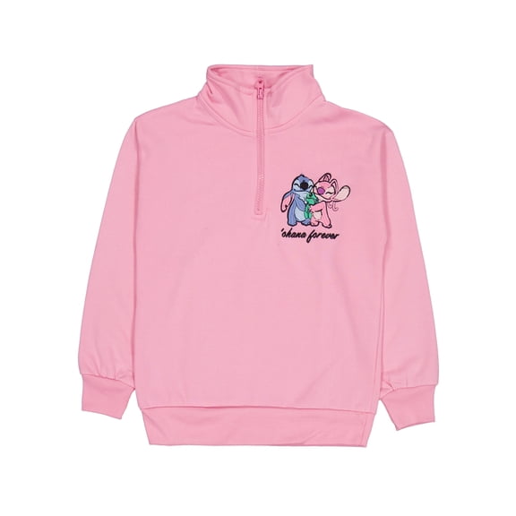 Disney Stitch Girls' Stitch and Angel Graphic Sweatshirt Set Color: pink Size: 6 - 6x