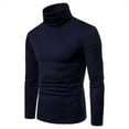 thumbnail image 4 of Mens Thermal High Collar Turtle Neck Skivvy Long Sleeve Sweater Stretch T-Shirt, 4 of 5