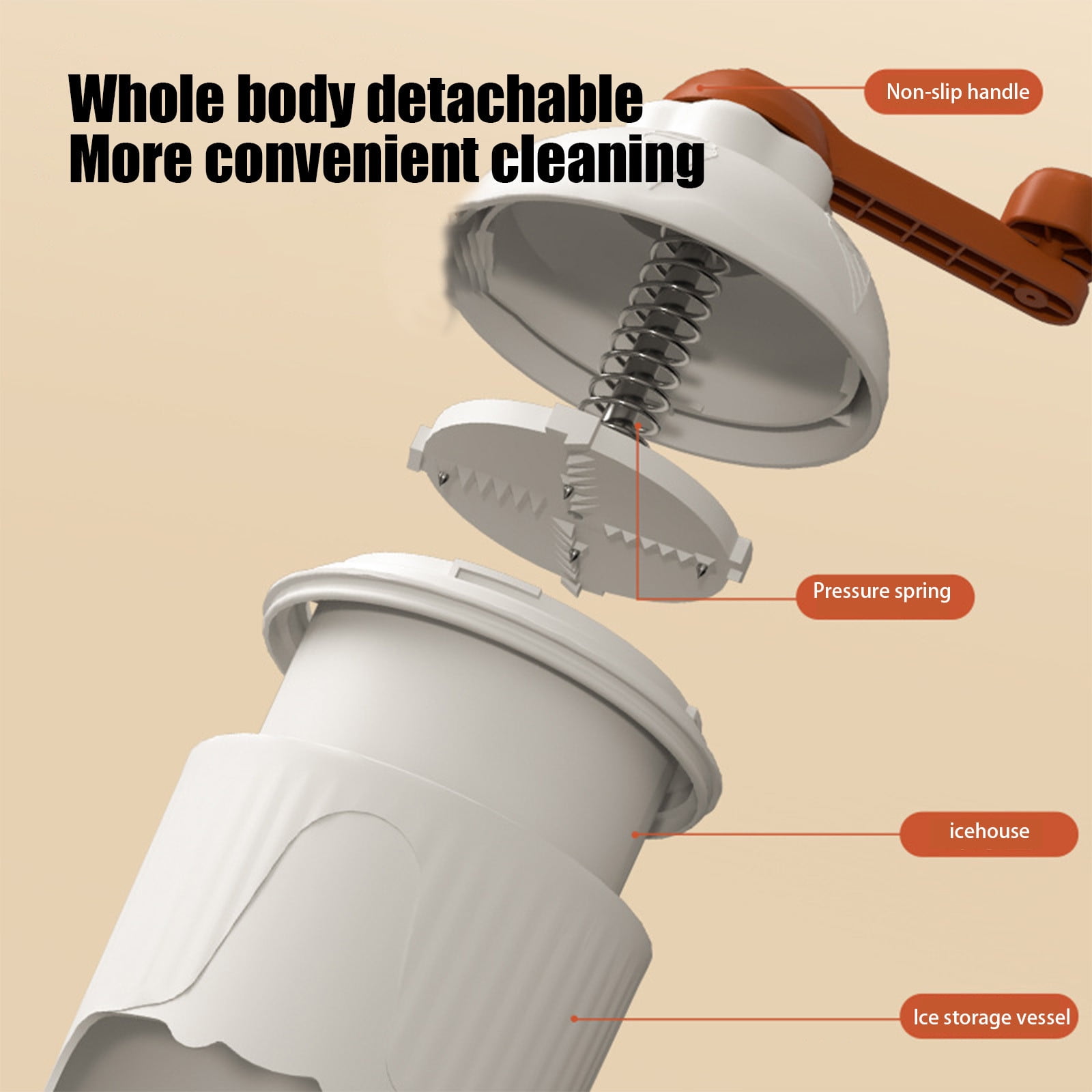 JingChun Clearance Under $2.00 Ice Crusher Manual Rotary Ice Crusher Small Manual Shaving Ice Machine for Household-Commercial Hand Cranked Ice Crusher Hand Ice Breaker Shaved Ice Household