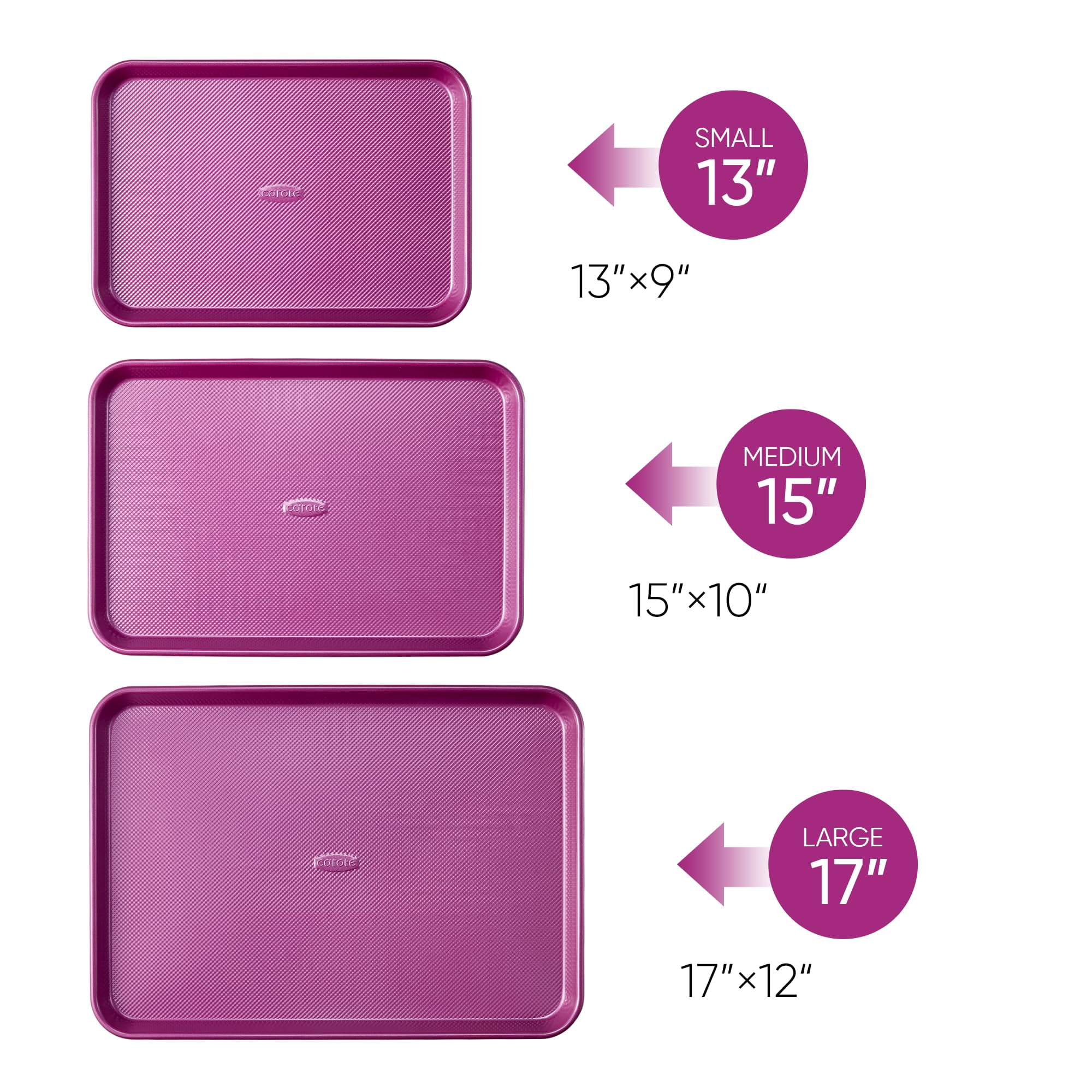 3-Piece Baking Pan Set - Bakeware Set, Baking Sheet Set Including 13 Inch 15 Inch 17 Inch Sheet Pan, Cookie Sheet for Baking, Deep Olive Green