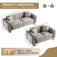 thumbnail image 6 of Rophefx Velvet Tufted Sofa Set,Classic Chesterfield Deep Seat Sofa Couch Set of 2 with Gold Legs,3 Seater& Loveseat Furniture Sofa for Living Room Bedroom Apartment Office,Silver Gray(67"+84.7"), 6 of 8