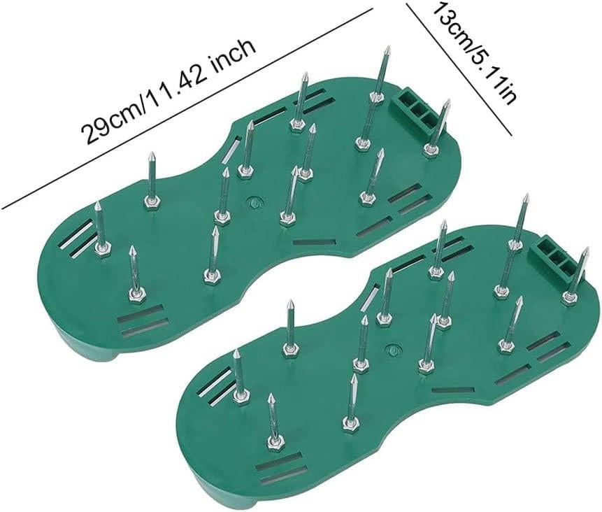 Lawn Aerator Tool 1/2set Garden Lawn Nail Shoes Loose Soil Tool Lawn Aerator Grass Spikes Shoes Self-Leveling Epoxy Yard Grass Cultivator(2PCS Green)